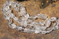Polished Clear Quartz Rock Crystal Tumble Chip Bead Necklace - Sold Per Item - From Madagascar - Toprock Gemstones and Minerals