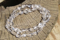 Polished Clear Quartz Rock Crystal Tumble Chip Bead Necklace - Sold Per Item - From Madagascar - Toprock Gemstones and Minerals