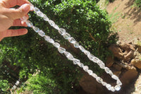 Polished Clear Quartz Rock Crystal Tumble Chip Bead Necklace - Sold Per Item - From Madagascar - Toprock Gemstones and Minerals
