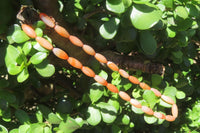 Polished Carnelian Agate Barrel Shaped Beaded Necklace - Sold per Item - From Botswana - Toprock Gemstones and Minerals