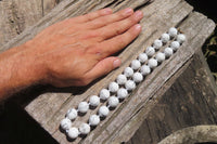 Polished Lightning Strike Magnesite - Howlite Ball Shaped Beaded Necklace - Sold Per Item - From Zimbabwe - Toprock Gemstones and Minerals