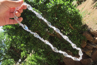 Polished Clear Quartz Rock Crystal Mixed Drilled and Tumble Chip Beaded Necklace - Sold Per Item - From Madagascar - Toprock Gemstones and Minerals