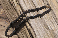 Polished Black Agate Faceted Beaded Necklace - Sold Per Item - From Brazil - Toprock Gemstones and Minerals