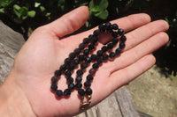 Polished Black Agate Faceted Beaded Necklace - Sold Per Item - From Brazil - Toprock Gemstones and Minerals