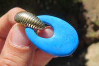 Polished Pair of Blue Turquenite Howlite Go Go Earrings - Sold Per Pair - From Zimbabwe - Toprock Gemstones and Minerals