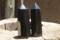 Polished Black Basalt Points x 12 From Madagascar - Toprock Gemstones and Minerals