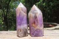Polished Chevron Amethyst Points x 4 From Madagascar - Toprock Gemstones and Minerals