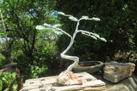 Hand Made Aventurine and Zambian Quartz Wire Wrap Gemstone Tree On Crystal Base - Sold Per Item -  From Zambia - Toprock Gemstones and Minerals