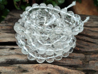 Polished Rock Crystal Stretch Buddha Bracelets - Sold Per Item - From Brazil - Toprock Gemstones and Minerals