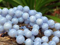 Polished Namibian Blue Lace Agate Ball Shaped Bead Necklace - Sold per Item- From Namibia - Toprock Gemstones and Minerals