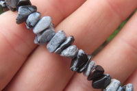 Polished Snowflake Obsidian Tumble Chip  Bead Bracelet - Sold per Item - From Mexico - Toprock Gemstones and Minerals