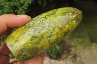 Polished Green Opal Standing Free Forms x 4 From Antsirabe, Madagascar - Toprock Gemstones and Minerals
