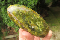 Polished Green Opal Standing Free Forms x 4 From Antsirabe, Madagascar - Toprock Gemstones and Minerals