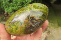 Polished Green Opal Standing Free Forms x 4 From Antsirabe, Madagascar - Toprock Gemstones and Minerals