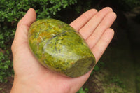 Polished Green Opal Standing Free Forms x 4 From Antsirabe, Madagascar - Toprock Gemstones and Minerals