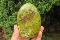 Polished Green Opal Standing Free Forms x 4 From Antsirabe, Madagascar - Toprock Gemstones and Minerals