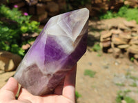 Polished Chevron Amethyst Points x 2 From Madagascar - Toprock Gemstones and Minerals