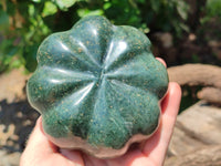 Hand Made Stone Pumpkin Carvings x 2 From Zimbabwe - Toprock Gemstones and Minerals