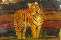 Hand Made Tigers Decoupage on Banded Tiger Iron Jasper Stone Slabs - Sold Per Item - From South Africa - Toprock Gemstones and Minerals