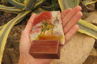 Hand Made African Kudu Buck Decoupage on Brecciated Jasper Stone Slabs - Sold Per Item - From South Africa - Toprock Gemstones and Minerals