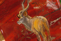 Hand Made African Kudu Buck Decoupage on Tiger Iron Jasper Stone Slabs - Sold Per Item - From Australia - Toprock Gemstones and Minerals