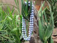 Polished Medium Namibian Blue Lace Agate Ball Shaped Bead Necklace - Sold per Item- From Namibia - Toprock Gemstones and Minerals
