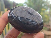 Polished Black Tourmaline Palm Stones x 12 From Madagascar - Toprock Gemstones and Minerals