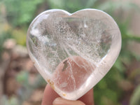 Polished Clear Quartz Gemstone Hearts x 12 From Madagascar - Toprock Gemstones and Minerals