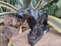 Hand Made Green Verdite Lioness Carving x 1 From Zimbabwe - Toprock Gemstones and Minerals