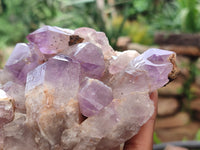 Natural Jacaranda Amethyst Quartz Clusters x 2 from Mumbwa, Zambia - Toprock Gemstones and Minerals