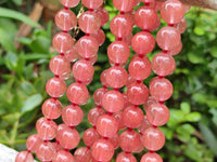 Polished Strawberry Quartz Bead Necklaces - Sold Per Item - From China - Toprock Gemstones and Minerals
