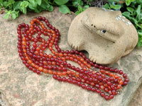 Polished Gem Carnelian Agate Ball Shaped Beaded Necklace - Sold per Item - From Brazil - Toprock Gemstones and Minerals