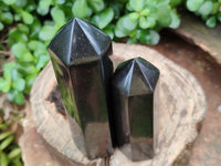 Polished Black Basalt Points x 5 From Antsirabe, Madagascar - Toprock Gemstones and Minerals