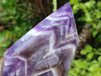 Polished Chevron Amethyst Points x 2 From Zambia - Toprock Gemstones and Minerals