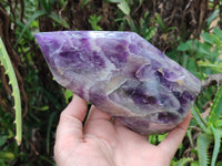 Polished Chevron Amethyst Points x 2 From Zambia - Toprock Gemstones and Minerals