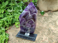 Polished Chevron Amethyst Points x 2 From Zambia - Toprock Gemstones and Minerals