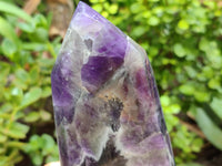 Polished Chevron Amethyst Points x 2 From Zambia - Toprock Gemstones and Minerals
