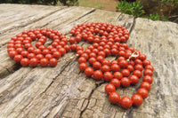 Polished Red Jasper Bead Necklace - Sold Per Item - From South Africa - Toprock Gemstones and Minerals