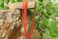 Polished Carnelian Agate Beaded Necklace - Sold per Item - From Brazil - Toprock Gemstones and Minerals