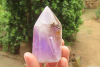 Polished Chevron Amethyst Points x 6 From Madagascar - Toprock Gemstones and Minerals