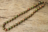 Polished Unakite Beaded Necklace - Sold Per Item - From South Africa - Toprock Gemstones and Minerals