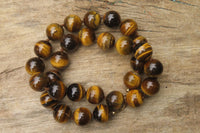 Polished Golden Tigers Eye Bead Necklaces - Sold Per Item - From South Africa - Toprock Gemstones and Minerals