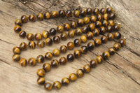Polished Golden Tigers Eye Bead Necklaces - Sold Per Item - From South Africa - Toprock Gemstones and Minerals