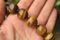 Polished Golden Tigers Eye Bead Necklaces - Sold Per Item - From South Africa - Toprock Gemstones and Minerals