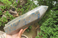 Polished Blue Spinel Spotted Quartz Tower x 1 From Madagascar - Toprock Gemstones and Minerals