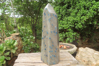 Polished Blue Spinel Spotted Quartz Tower x 1 From Madagascar - Toprock Gemstones and Minerals