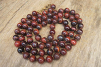 Polished Red Tigers Eye Bead Necklaces - Sold Per Item - From South Africa - Toprock Gemstones and Minerals