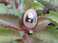 Polished Polychrome Jasper Pendant with Hand Painted Panda - sold per item - From Madagascar - Toprock Gemstones and Minerals