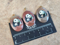 Polished Polychrome Jasper Pendant with Hand Painted Panda - sold per item - From Madagascar - Toprock Gemstones and Minerals