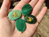 Polished Aventurine Pendant with Hand Painted Kudu - Sold Per Item - From Zimbabwe - Toprock Gemstones and Minerals